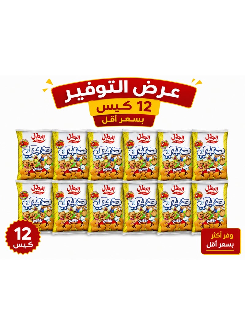 البطل سناك دوبي من البطل، مقرمشات ذرة بوزن 15 جرام، شكل ممتع ونكهة لذيذة، عبوة من 12 قطعة - Image 1