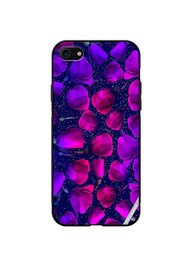 VR CREATIVE Protective Case Cover For Apple iPhone SE (2022) Purple Roses Flower Design Multicolour - Image 1