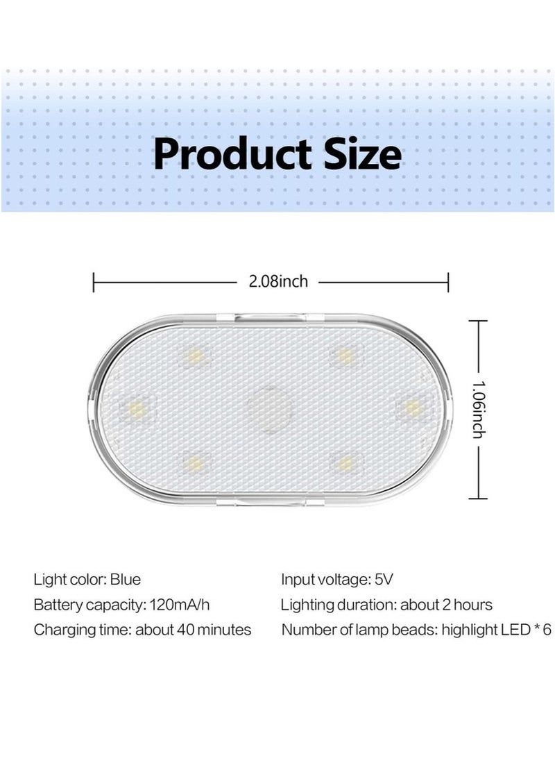 GIFT Car LED Lights, Interior Portable Small Incar LED Touch Lights with 6 Bright LED Lamp Beads, USB Rechargeable Lighting Light Car Emergency Light (Purple Light)  - Image 2