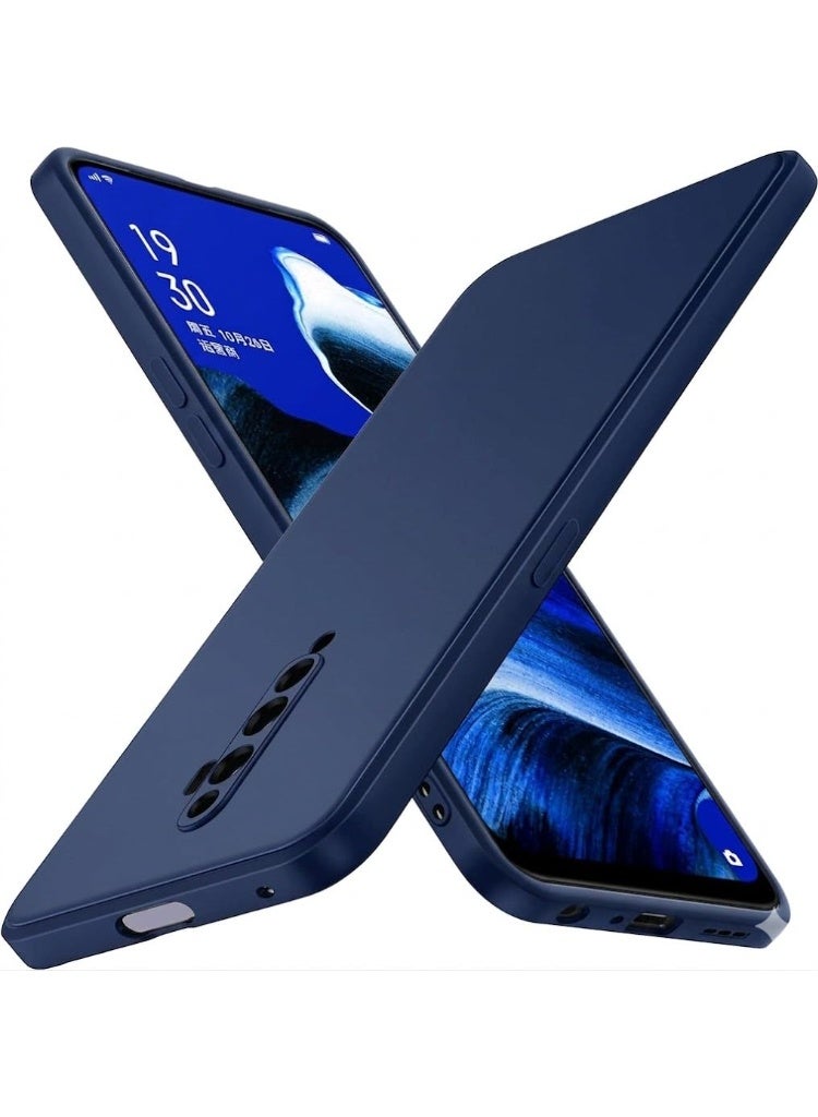 حافظه حمايه لهاتف Oppo Reno2 Z/Oppo Reno 2Z/Oppo Reno2 F/Oppo Reno 2F مع حماية للكاميرا، غطاء واقٍ فائق النحافة ومقاوم للصدمات مصنوع من السيليكون الحراري المرن الناعم والمضاد للخدوش (أزرق)