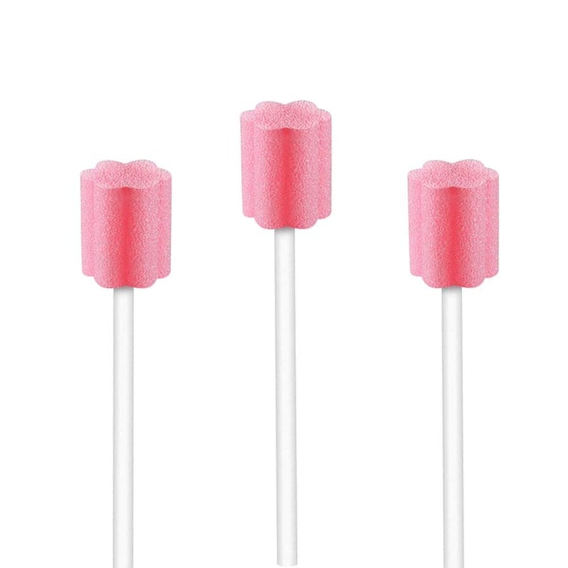 Wellglers Oral Care Swabs  Disposable Mouth Cleaning Spong swabs 250count Pink