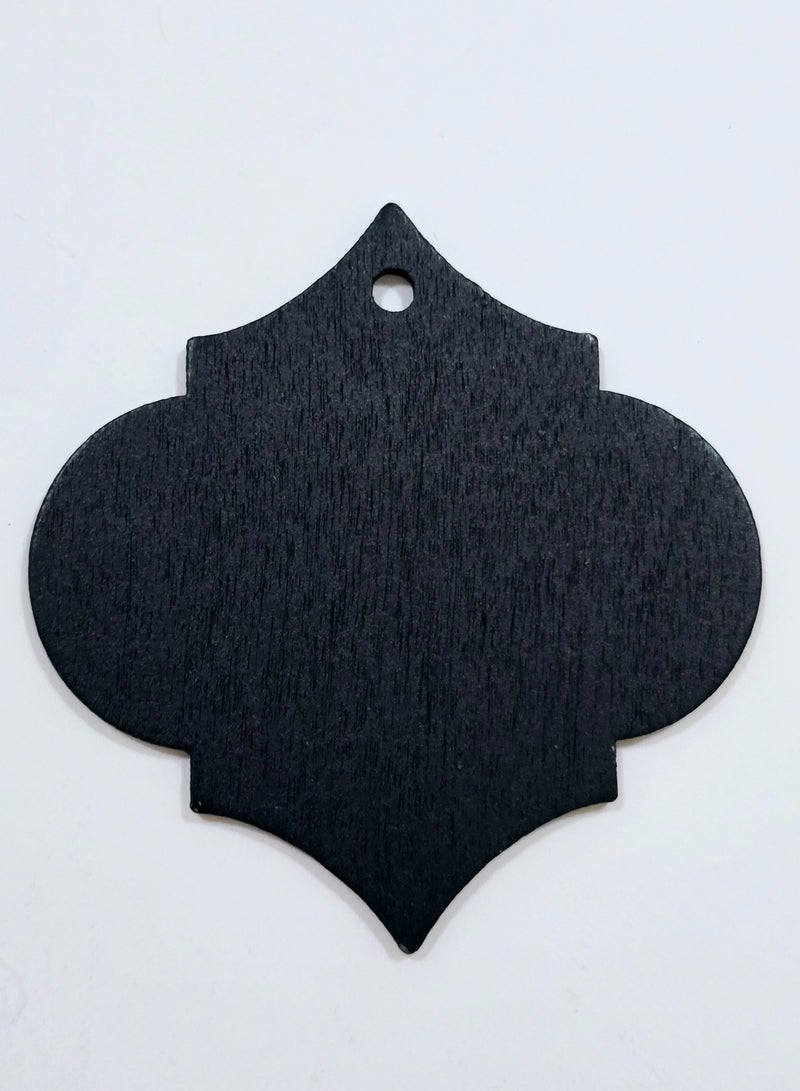 Al Zaabiah Eid Mubarak English Black Woody Card & Burlaps Drawstring - Image 2