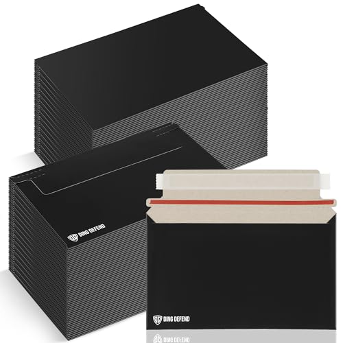 Storage Standard Card Shipping Envelopes 110 Pack - 7 x 4.35 Inches Trading Cards Self-Adhesive Black Mailers, Perfect Fit for Ding Defend Protectors Semi-Rigid Sleeves & Toploaders - Hobby Mailing Supplies - Image 1