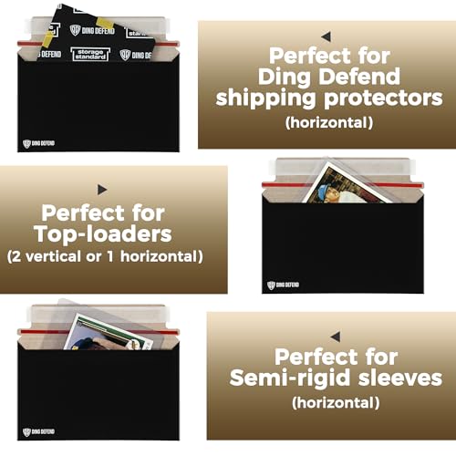 Storage Standard Card Shipping Envelopes 110 Pack - 7 x 4.35 Inches Trading Cards Self-Adhesive Black Mailers, Perfect Fit for Ding Defend Protectors Semi-Rigid Sleeves & Toploaders - Hobby Mailing Supplies - Image 2