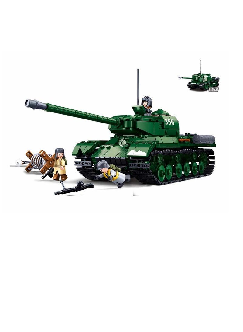 Sluban Sluban - WWII Army IS2 Heavy Battle Tank Destroyer 2 in 1 Bricks Set 845 Pieces - M38-B0979 - Image 2