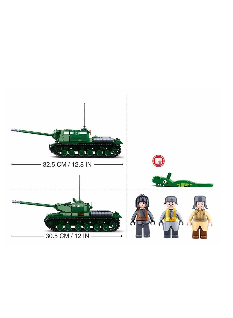 Sluban Sluban - WWII Army IS2 Heavy Battle Tank Destroyer 2 in 1 Bricks Set 845 Pieces - M38-B0979 - Image 3