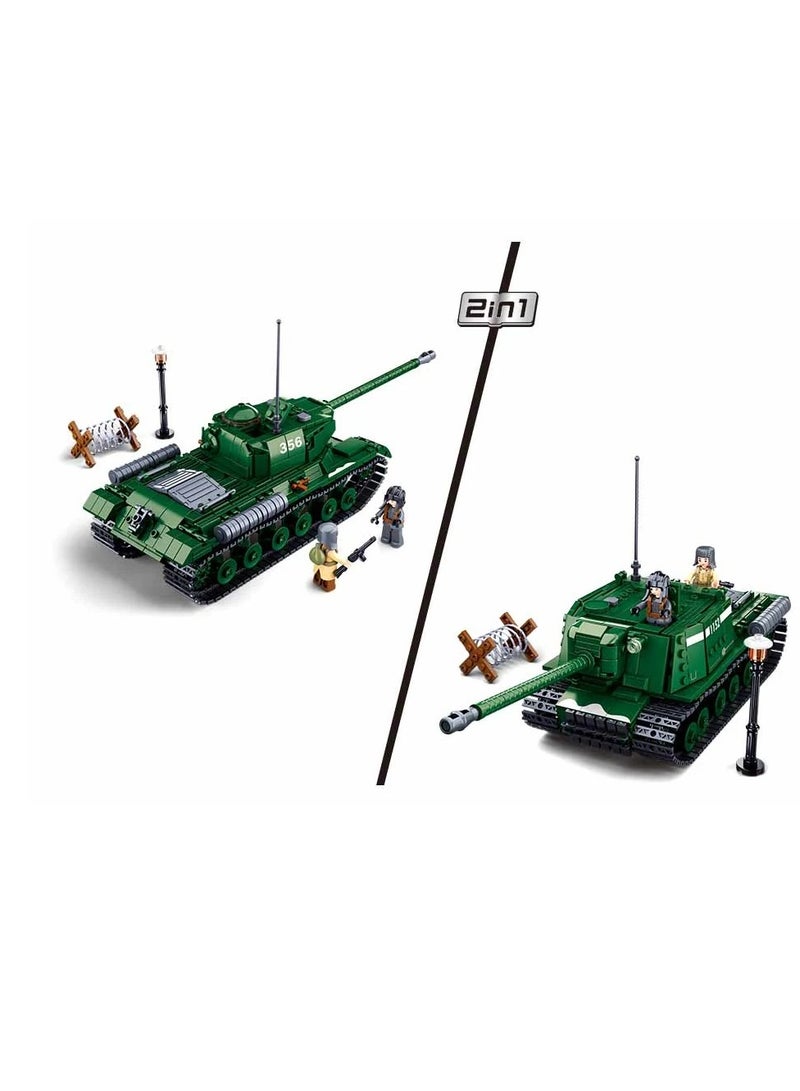 Sluban Sluban - WWII Army IS2 Heavy Battle Tank Destroyer 2 in 1 Bricks Set 845 Pieces - M38-B0979 - Image 5