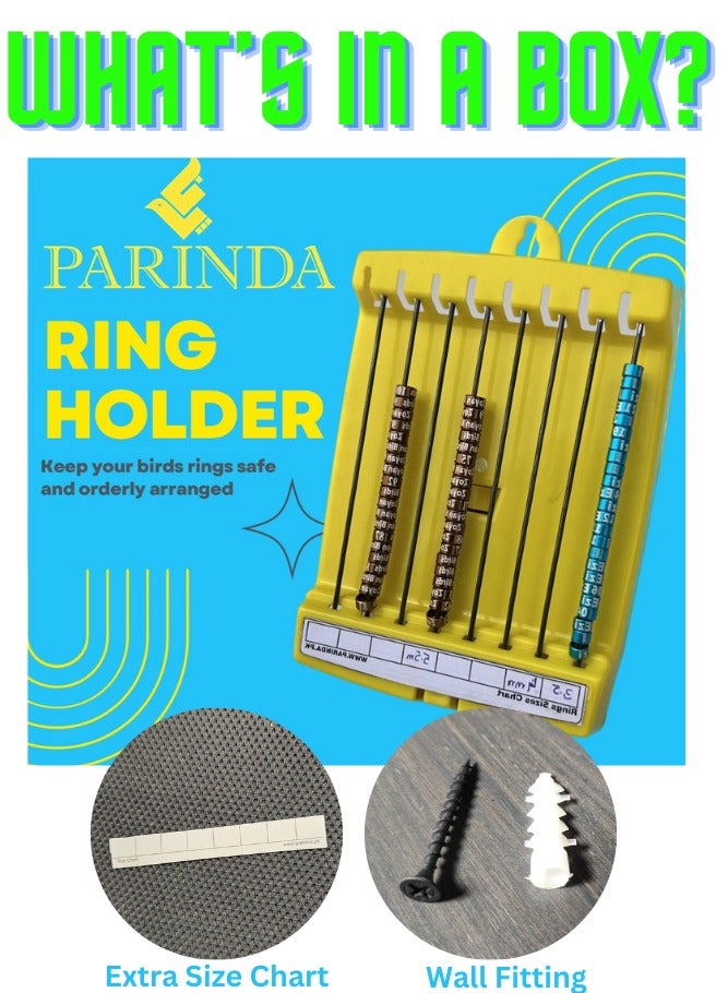 PARINDA Bird Leg Ring Holder 8 Columns Ring Holder,Store Upto 200 rings from,2-8mm Ring Sizes,For all Sizes Parrot Leg Rings  - Image 5