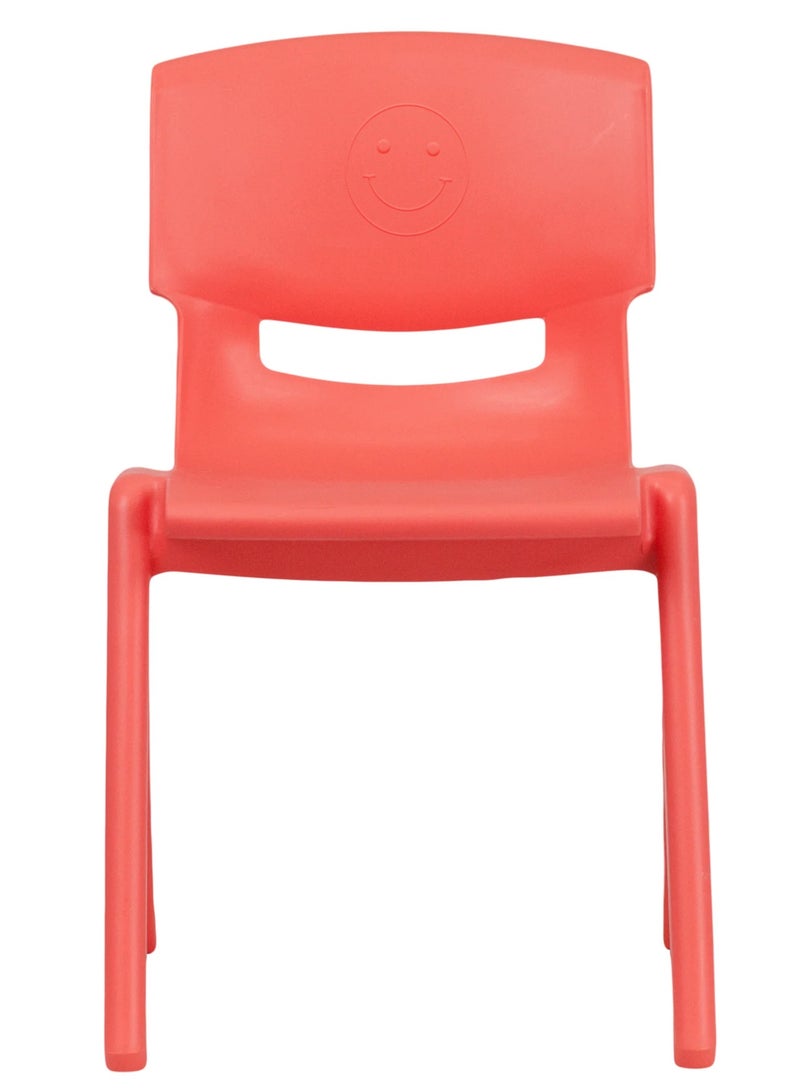 فنز  كراسي تعليمية بلاستيكية قابلة للتكديس من فنز للأطفال، 42 × 38 × 61 سم، الكرسي المثالي لغرف اللعب والمدارس ودور الحضانة والمنزل، أحمر - Image 2