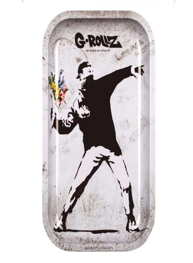 G-ROLLZ Median Tray Banksy's Flower Thrower Alt 17.5 X 27.5 Cm by DeLaCruzV.