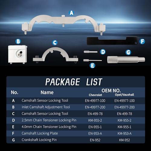 WAYCOJOY Turbo Engine Timing Tool Kit for Locking the Position of Cams Crankshaft for Vauxhall/Opel/Chevrolet Cruze 1.0 1.2 1.4 Timing Chain Replacement, Cylinder Head and Camshaft Removal - Image 2