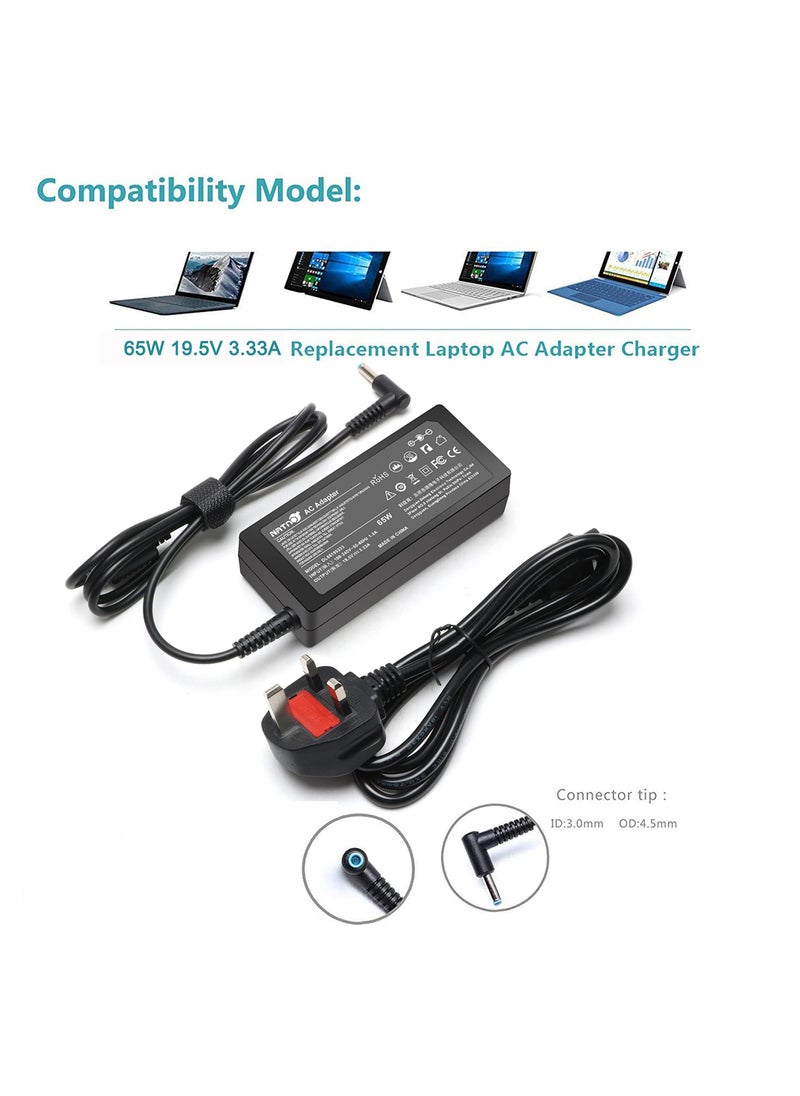 Anmi - 65W 45W Laptop Charger Replacement for HP pavilion 11 13 14 15 17;HP Stream 11 13 14;HP Spectre X360;HP Chromebook 11 14 Ac Adapter Power Supply via blue tip - Image 1