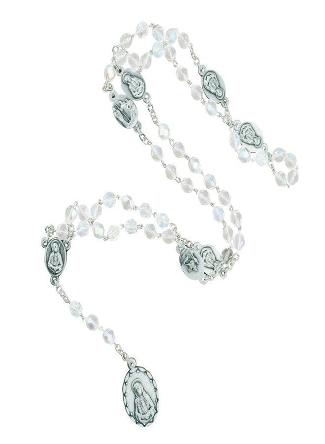 Venerare Our Lady of Sorrows Rosary Chaplet | 6mm Crystal Glass Beads and 8mm Silver-tone Sorrow Medals | Christian Lenten Devotional | Great Catholic Gift for First Holy Communion and Confirmation - Image 4