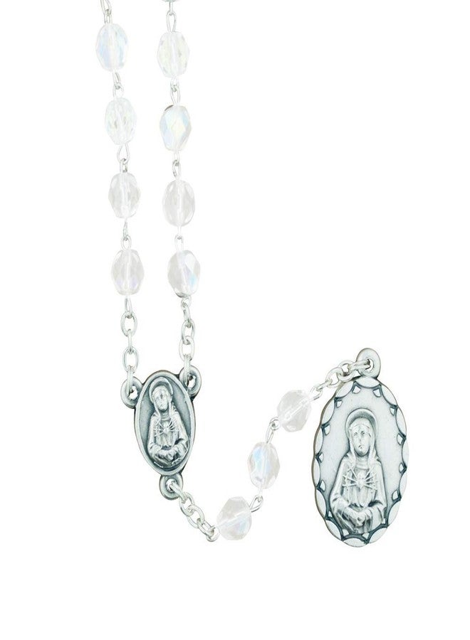 Venerare Our Lady of Sorrows Rosary Chaplet | 6mm Crystal Glass Beads and 8mm Silver-tone Sorrow Medals | Christian Lenten Devotional | Great Catholic Gift for First Holy Communion and Confirmation - Image 2