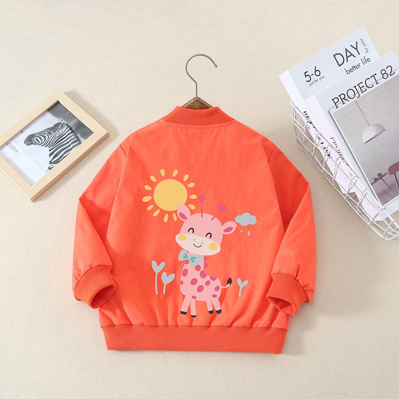 Girls Cartoon Printed Tops Internet Celebrity Girls Casual Baseball Uniform Tops Trendy Children'S Clothing Tops - Image 1