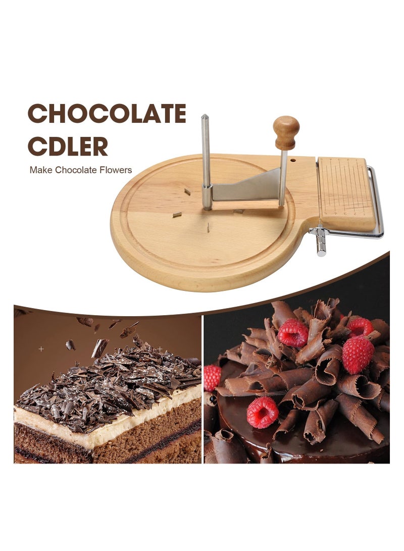 SYOSI قطاعة الجبن من الفولاذ المقاوم للصدأ مع مقبض، قاطعة جبن قابلة للتعديل للكتل والعجلات، مثالية لتيت دو موين ورقائق الشوكولاتة، دوارة جبن متينة للاستخدام المنزلي والتجاري - Image 4