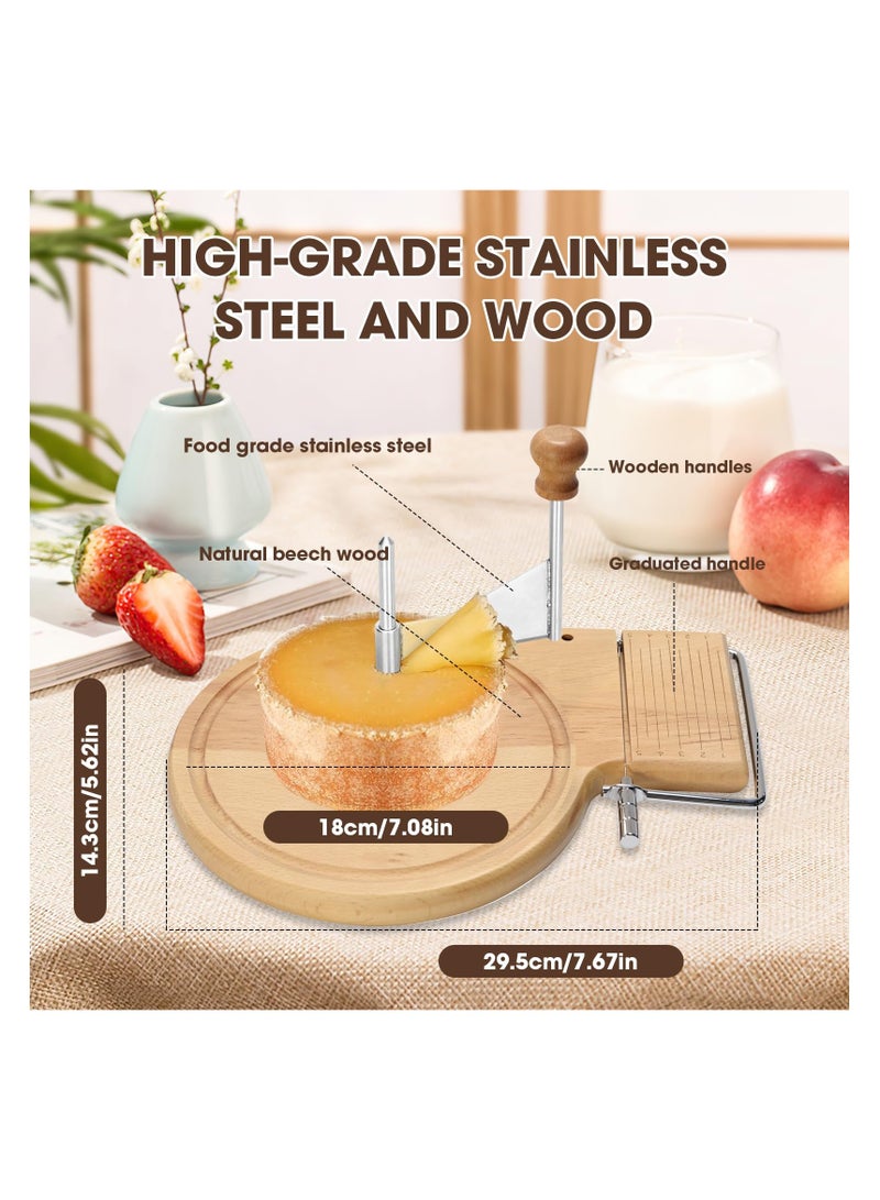 SYOSI قطاعة الجبن من الفولاذ المقاوم للصدأ مع مقبض، قاطعة جبن قابلة للتعديل للكتل والعجلات، مثالية لتيت دو موين ورقائق الشوكولاتة، دوارة جبن متينة للاستخدام المنزلي والتجاري - Image 5