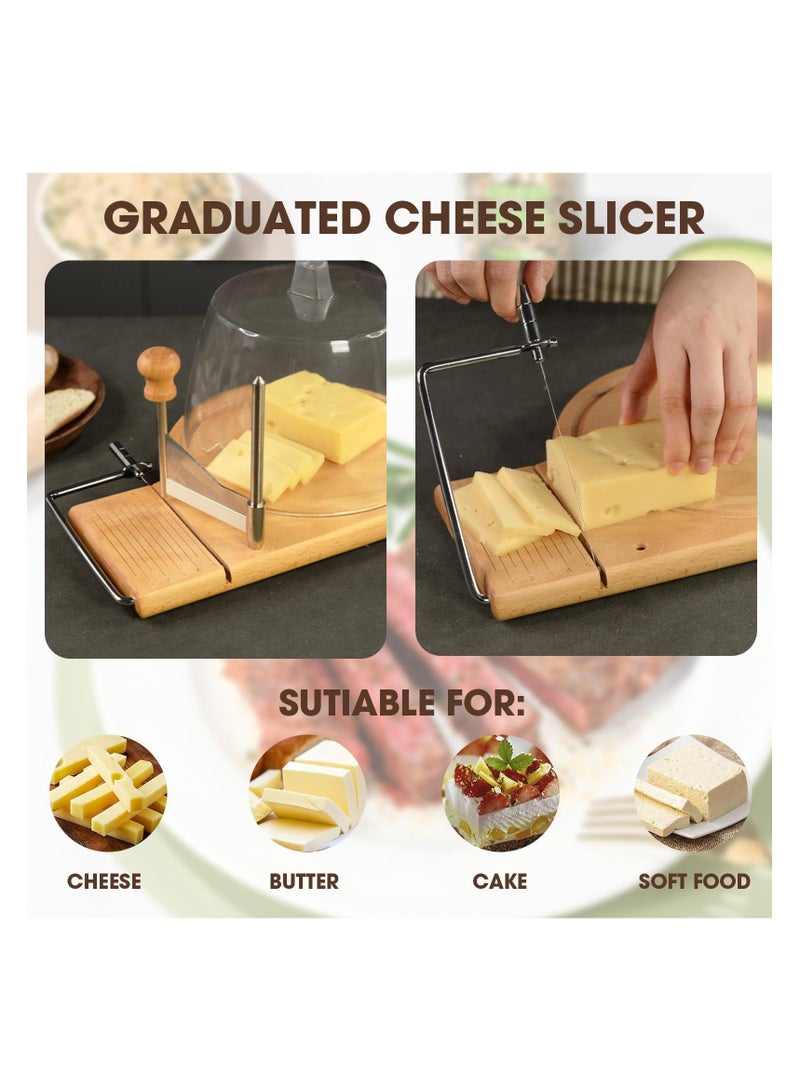 SYOSI قطاعة الجبن من الفولاذ المقاوم للصدأ مع مقبض، قاطعة جبن قابلة للتعديل للكتل والعجلات، مثالية لتيت دو موين ورقائق الشوكولاتة، دوارة جبن متينة للاستخدام المنزلي والتجاري - Image 3