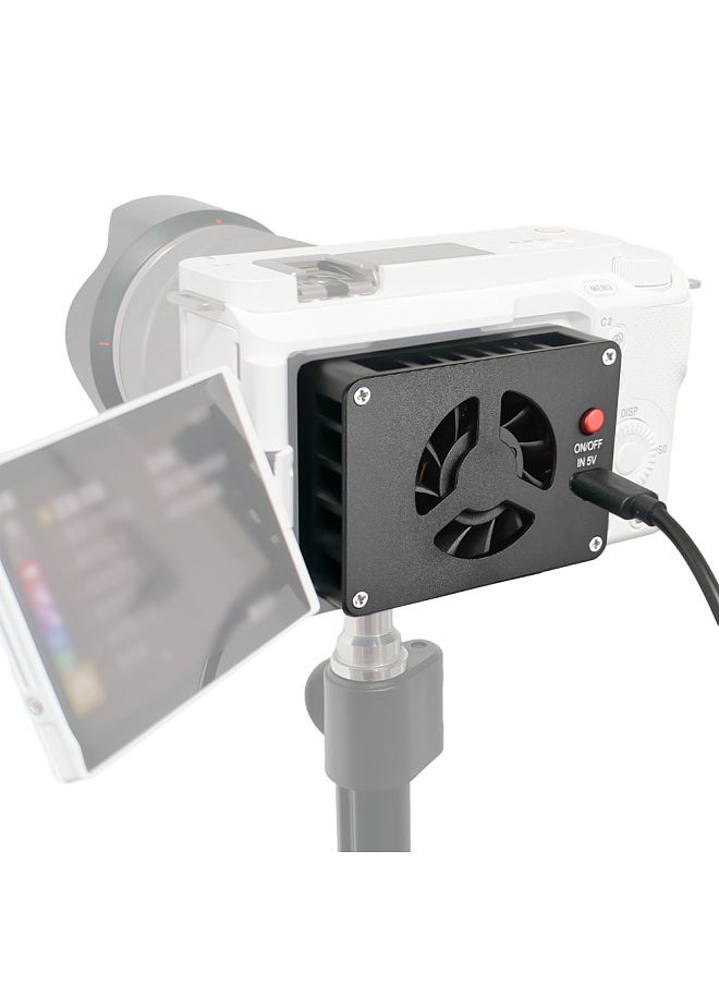 Generic - Camera Cooler Smart Radiator Fan for Camera Fast Heat Dissipation Low Noise 2-Level Speed Adjustable with Type-c Port Compatible with A6700/ A7IV/ ZV-E1/ A7C II - Image 1