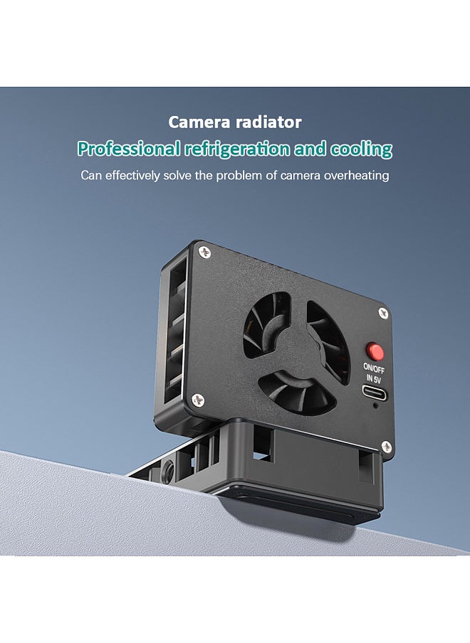Generic - Camera Cooler Smart Radiator Fan for Camera Fast Heat Dissipation Low Noise 2-Level Speed Adjustable with Type-c Port Compatible with A6700/ A7IV/ ZV-E1/ A7C II - Image 1
