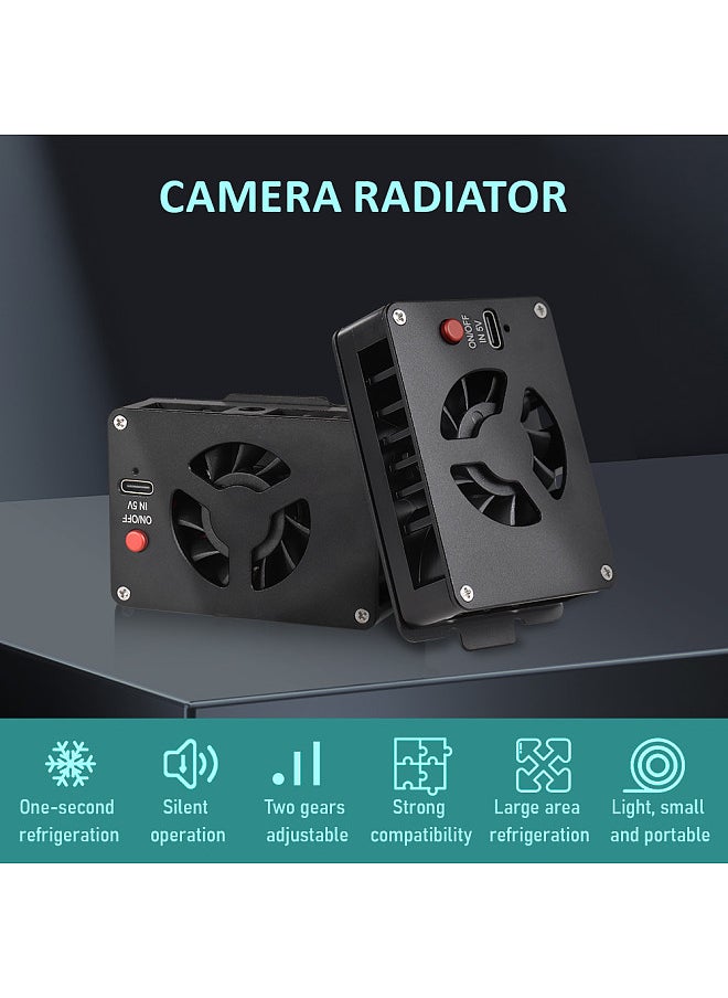 Generic - Camera Cooler Smart Radiator Fan for Camera Fast Heat Dissipation Low Noise 2-Level Speed Adjustable with Type-c Port Compatible with A6700/ A7IV/ ZV-E1/ A7C II - Image 1