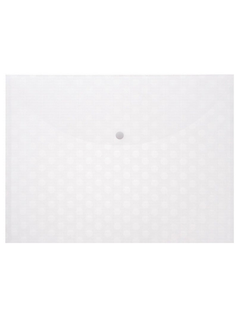 1-Piece Clear Document Bag With Button Closure White