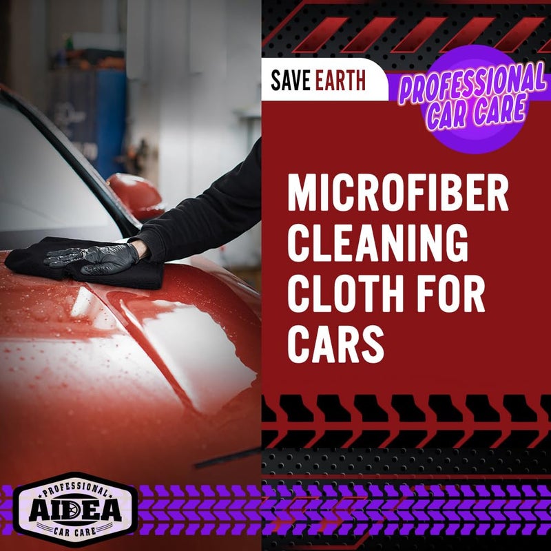 AIDEA Microfiber Cleaning Cloth Black 20PK, Microfiber Towels for Cars, Premium Car Cloth, Dusting Cloth Lint Free Cleaning Rags for SUVs, House, Kitchen, Window, Workshops,12Ã—12" - Image 4