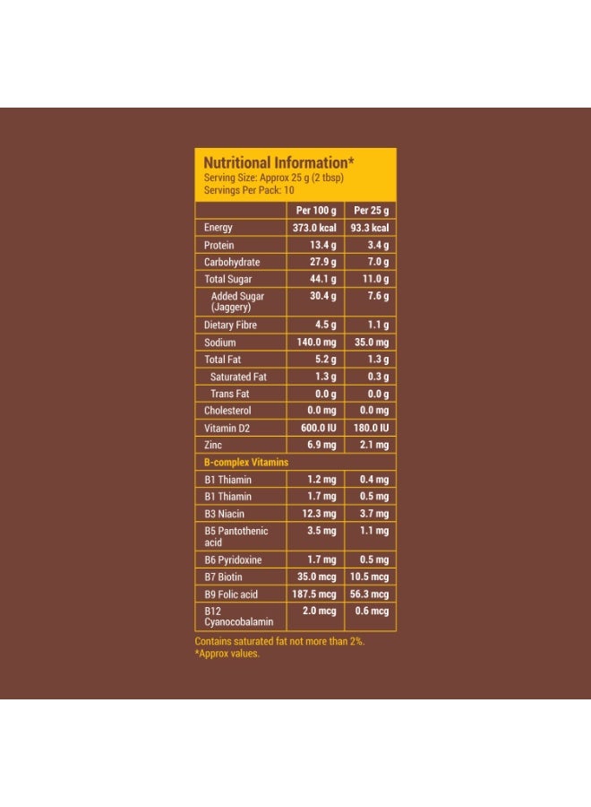 Slurrp Farm No Sugar Chocolate Nutrition Powder Milk Mix, Sweetened with Jaggery Powder, Contains Jowar and Oats, with 10 Essential Nutrients, 250 g - Image 3