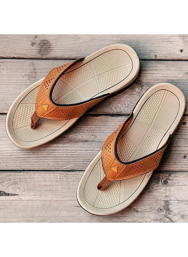 Mens Flip Flop Indoor and Outdoor Comfort Casual Thong Sandals Beach Slippers - Image 2