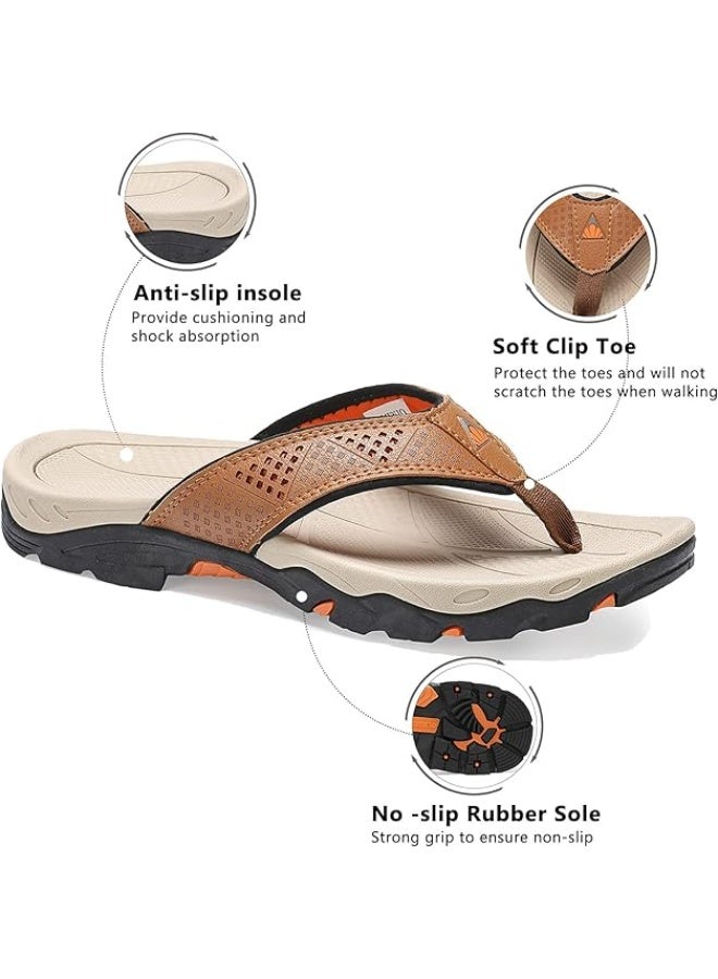 Mens Flip Flop Indoor and Outdoor Comfort Casual Thong Sandals Beach Slippers - Image 3