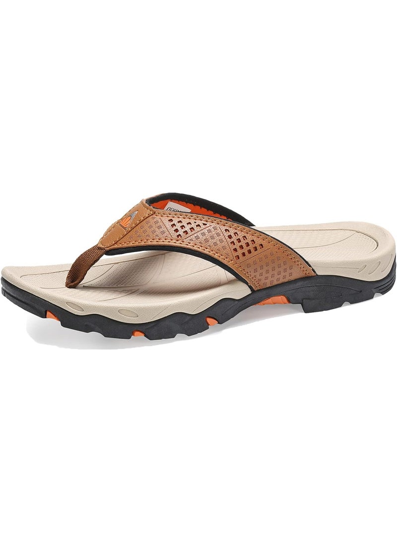 Mens Flip Flop Indoor and Outdoor Comfort Casual Thong Sandals Beach Slippers - Image 1