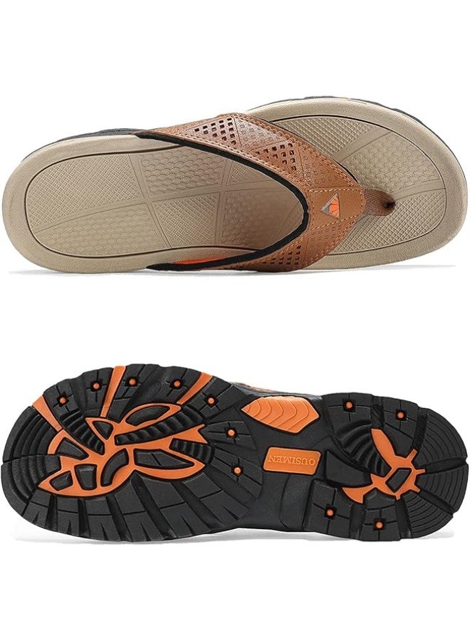 Mens Flip Flop Indoor and Outdoor Comfort Casual Thong Sandals Beach Slippers - Image 4