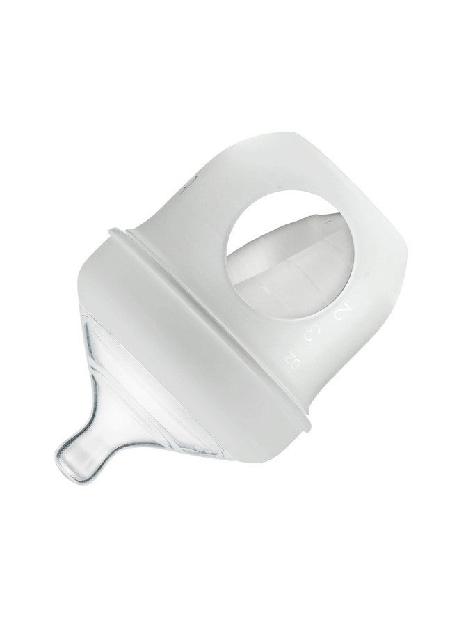 بون زجاجة رضاعة بون نورش المصنوعة من السيليكون القابلة لإعادة الاستخدام بتصميم جراب سيليكون قابل للطي - مستلزمات الأطفال اليومية - زجاجات رضاعة بطيئة التدفق للمرحلة الأولى - رمادية - 4 أونصة - Image 1