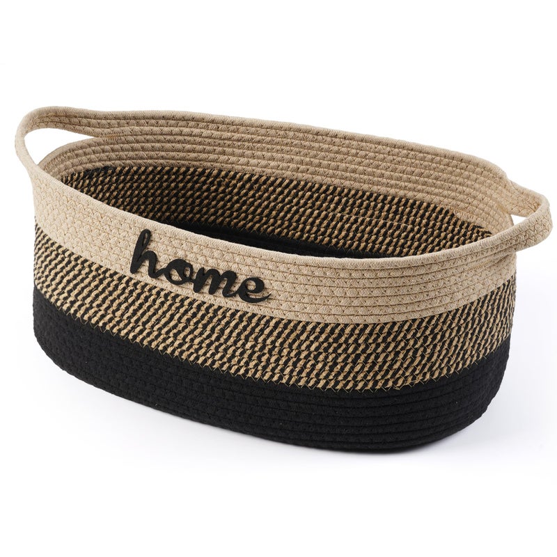 STOBSK Dog Toy Basket Woven Baskets for Organizing Rope 22"X11"X7.9" Large Storage Basket with Handle Cute Cotton Nursery Gift Dog Toy Bins Organizer-Light Beige - Image 1