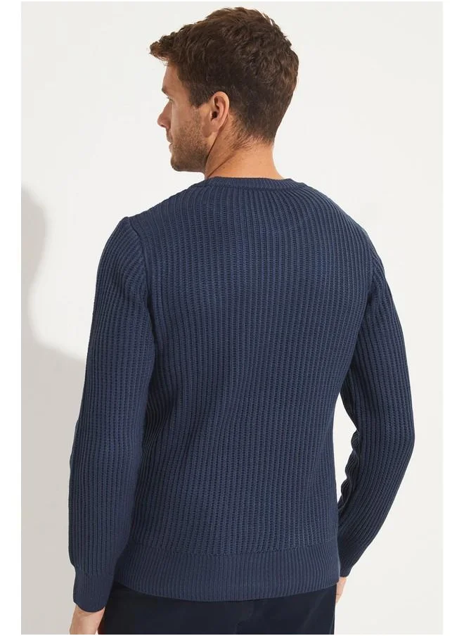 جون June Ribbed Knitwear Sweater Indigo