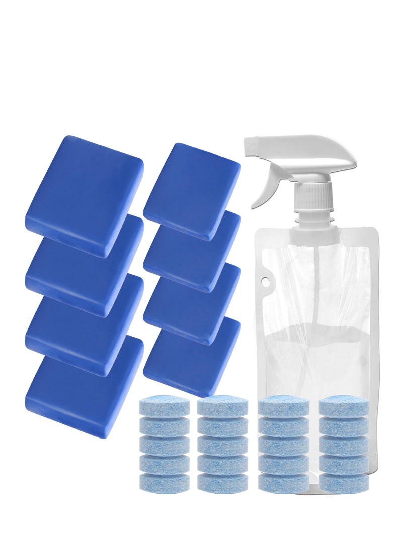 Car Detailing Clay Bar Magic Clay Bar, Auto Clay Bar Cleaner, 8 PCS 100g Magic Clay Bars, 20 Pcs Clay Bar Lubricant Tablets, 1 Pcs Spary Bag, Auto Wash Bar Washing Adsorption Capacity - Image 1