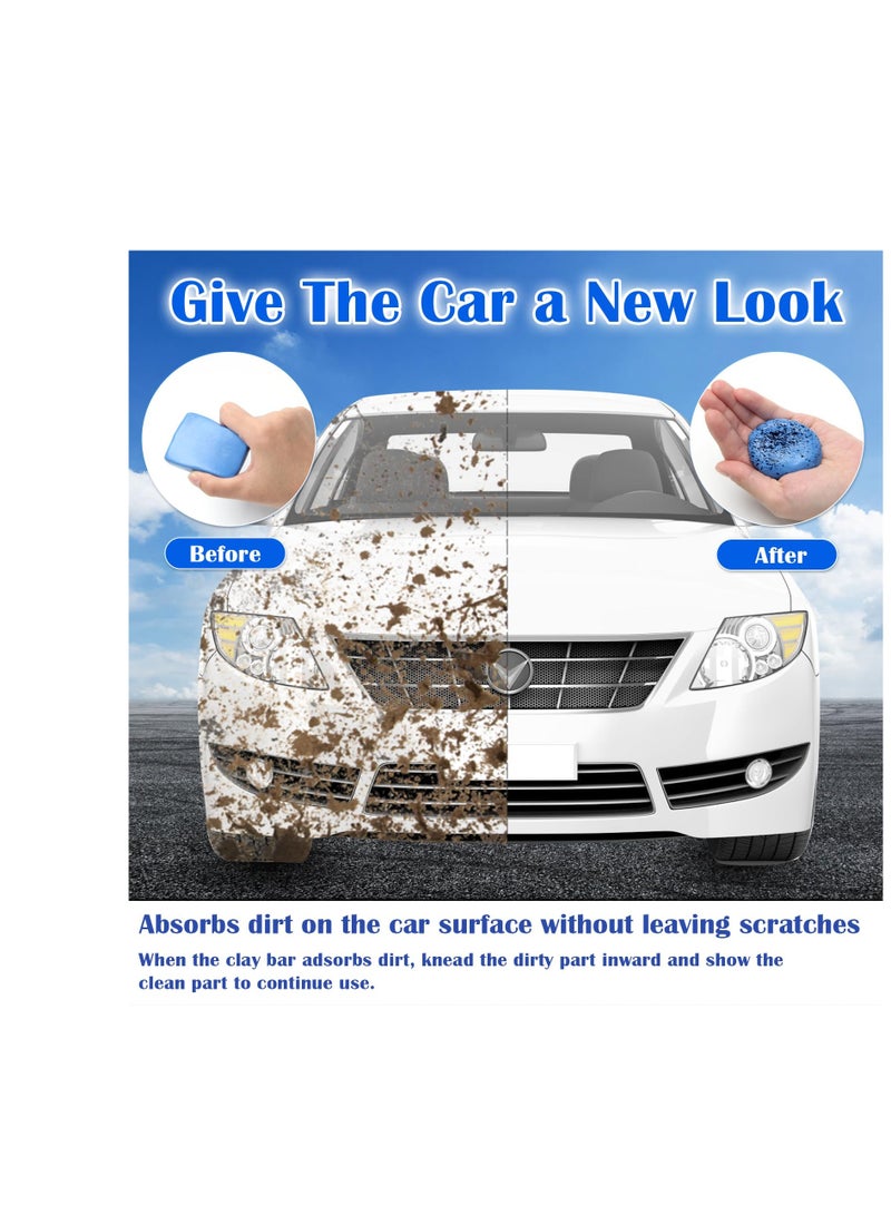 Car Detailing Clay Bar Magic Clay Bar, Auto Clay Bar Cleaner, 8 PCS 100g Magic Clay Bars, 20 Pcs Clay Bar Lubricant Tablets, 1 Pcs Spary Bag, Auto Wash Bar Washing Adsorption Capacity - Image 3