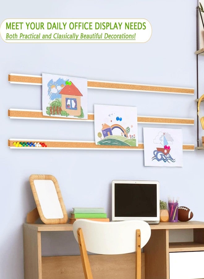 GOSR Cork Bulletin Board Strips for Wall, 5pcs Cork Strips Aluminum Frame Bulletin Bar Strip for Classroom, Office, Walls (35.5"×1.1") - Image 4