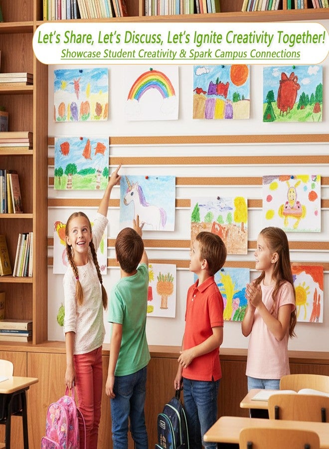 GOSR Cork Bulletin Board Strips for Wall, 5pcs Cork Strips Aluminum Frame Bulletin Bar Strip for Classroom, Office, Walls (35.5"×1.1") - Image 5