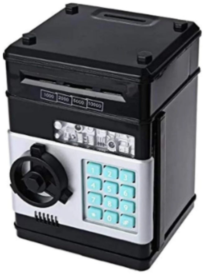 Kids Mini Electronic Money Bank Coin Cash Saving Box (Black)