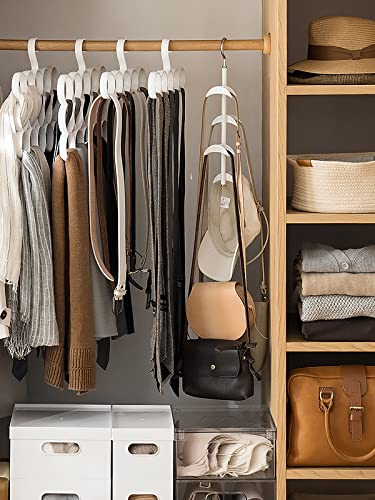CINPIUK Purse Hanger for Closet - Rotating Handbag Hanging Hook Bag Storage Space Saver with 4 Hooks, Hanging Organizer for Scarf Handbag Belt - Image 3