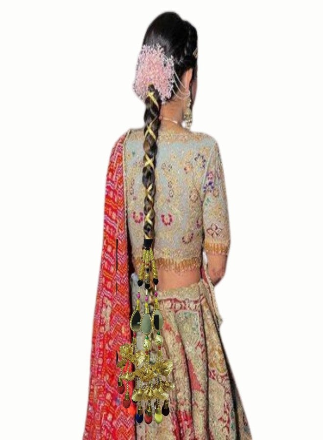 VIYANSHI Multicolor Parandi Paranda for Women & Girls | Traditional Choti Braid Tassel Hair Accessory | Punjabi Braid Extension for Festivals, Weddings & Cultural Functions - Image 5