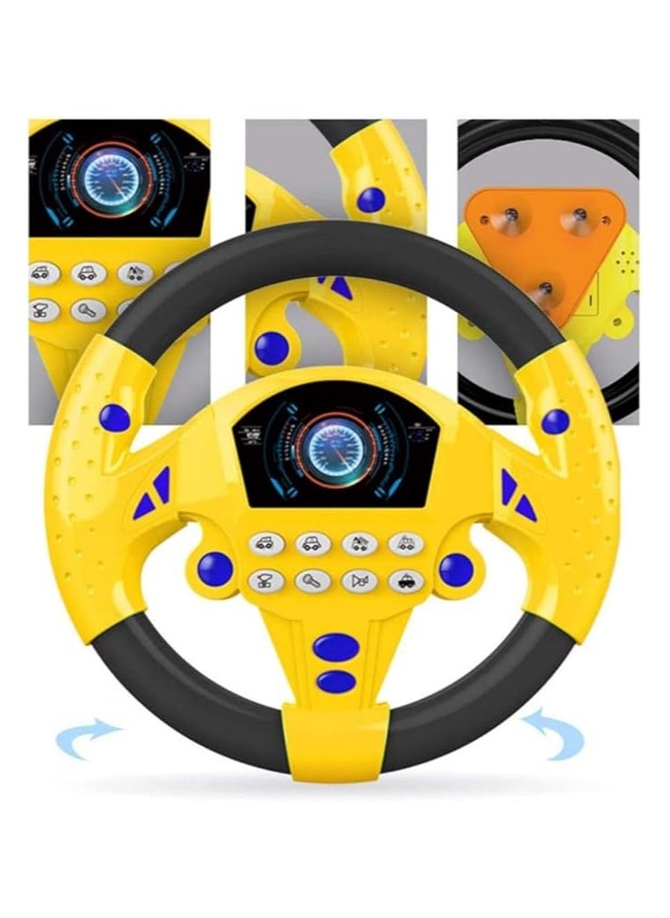 Goolsky Simulated Driving Controller Portable Simulated Driving Steering Wheel Copilot Toy Children's Educational Sounding Toy Small Steering Wheel Toy Gift Funny Interactive Driving Wheel with Music  - Image 1