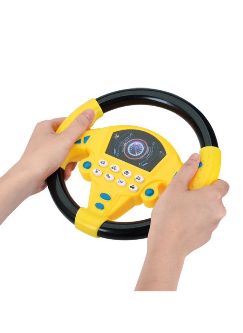 Goolsky Simulated Driving Controller Portable Simulated Driving Steering Wheel Copilot Toy Children's Educational Sounding Toy Small Steering Wheel Toy Gift Funny Interactive Driving Wheel with Music  - Image 2