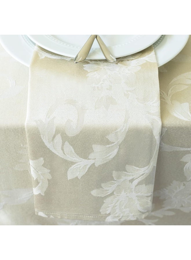 Benson Mills Benson Mills Harmony Scroll Woven Damask Fabric Set of 4 Napkins Everyday Parties Special Occasions Weddings and Holiday Cloth Napkins 18 x 18 Napkins Birch  - Image 3