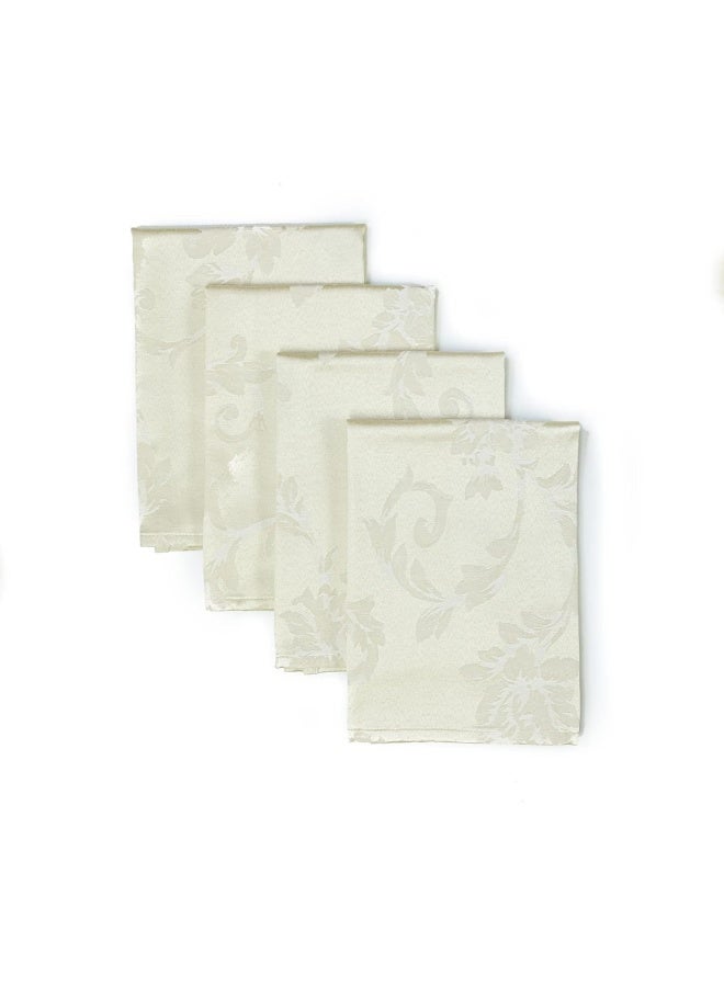 Benson Mills Benson Mills Harmony Scroll Woven Damask Fabric Set of 4 Napkins Everyday Parties Special Occasions Weddings and Holiday Cloth Napkins 18 x 18 Napkins Birch  - Image 2