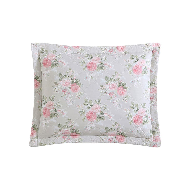 Laura Ashley- Queen Quilt Set, Reversible Cotton Bedding with Matching Sham(s), Lightweight Home Decor for All Seasons (Melany Pink, Queen) - Image 4