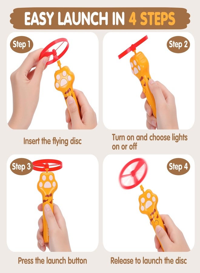 AGIFTMIND Cat Fetch Toy, Rechargeable Flying Disc Launcher with 6 Flying Discs, Cat Interactive Hunting Toys for Outdoor & Indoor (Yellow) - Image 3