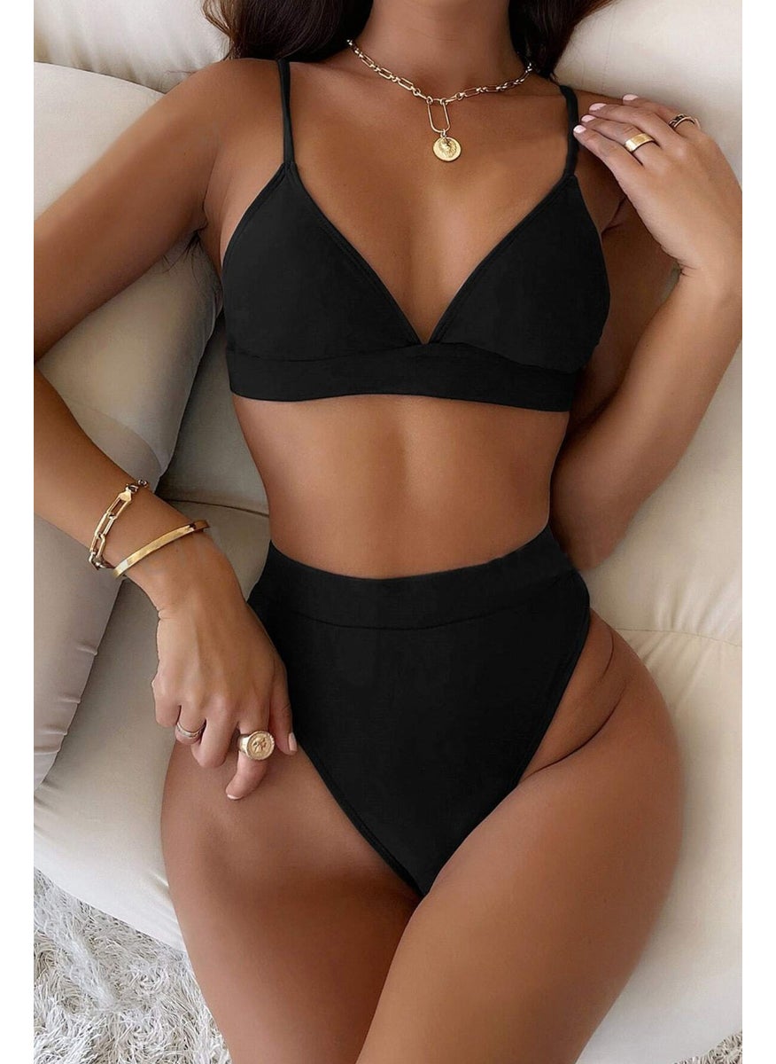 Angelsin - High Waist Black Bikini Bottom - Image 1