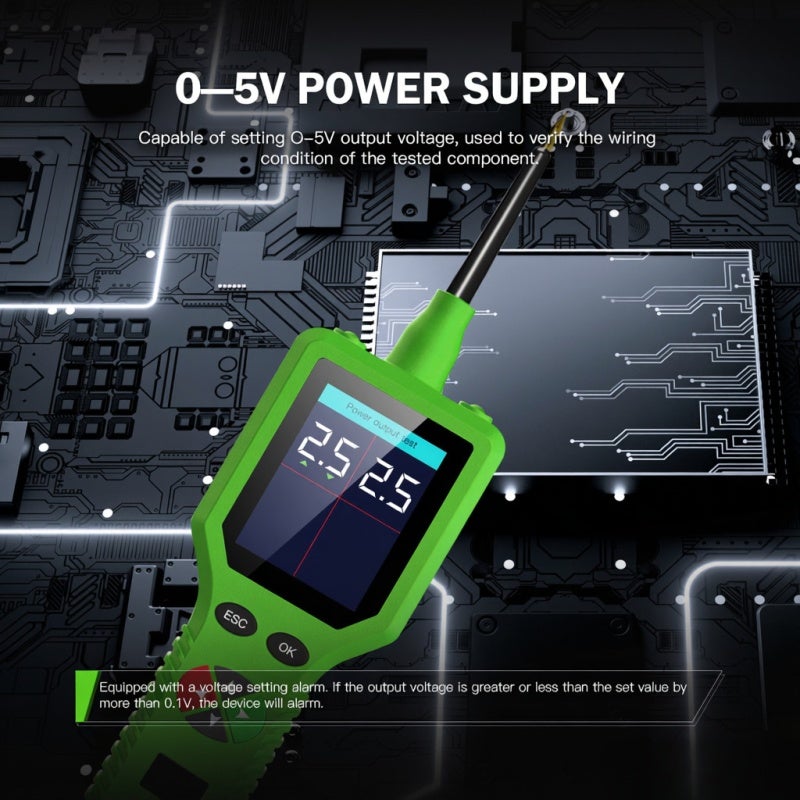 P100 Pro 9-30V Car Circuit Tester Automotive Circuit Diagnostic Tester 12V 24V Circuit Probe Kit Multimeter Digital Oscilloscope Parts Activation/0-5V Adjustable Power Supply/Multiple - Image 4
